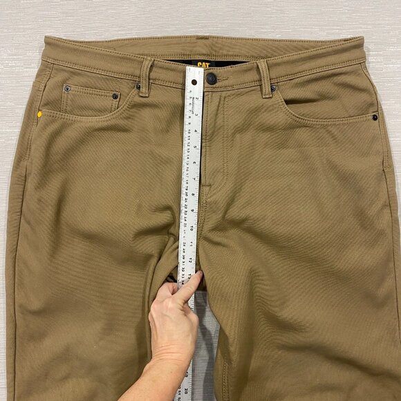 CAT Caterpillar Work Pants Mens 40 x 30 Brown Canvas Fleece Lined Insulated - Picture 10 of 12